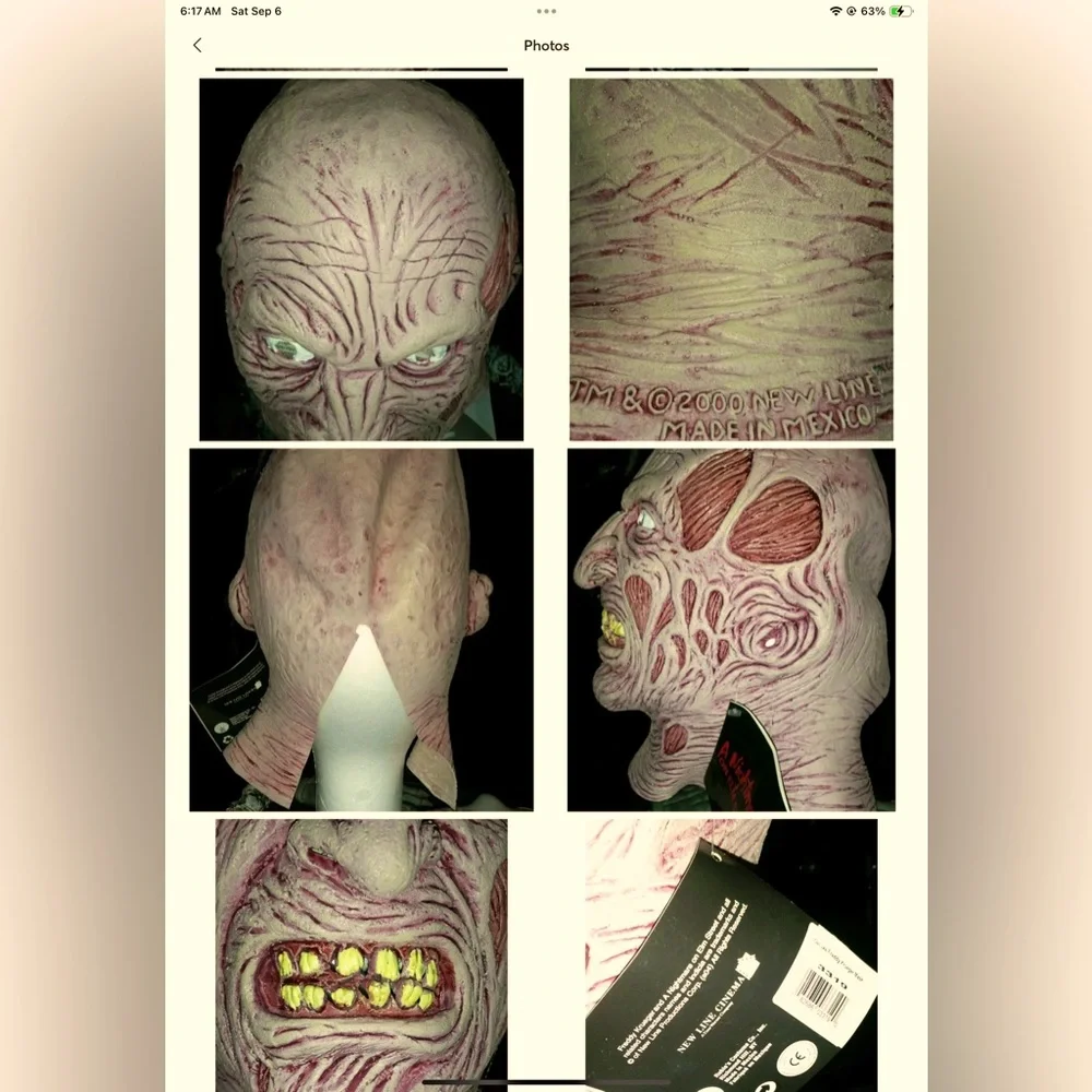 VANTAGE Nightmare On Elm Street Deluxe Late Freddy Mask 3319 NW LINE CINEMA 2000